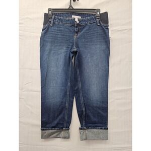 Isabel by Ingrid & Isabel Maternity Jeans Dark Wash Vintage Straight Crop Size 4